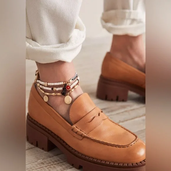 Free People Lyra Lug Sole Loafer • Tan Brown • NWOB - Picture 9 of 10